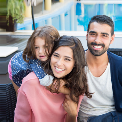 Young couple with a child