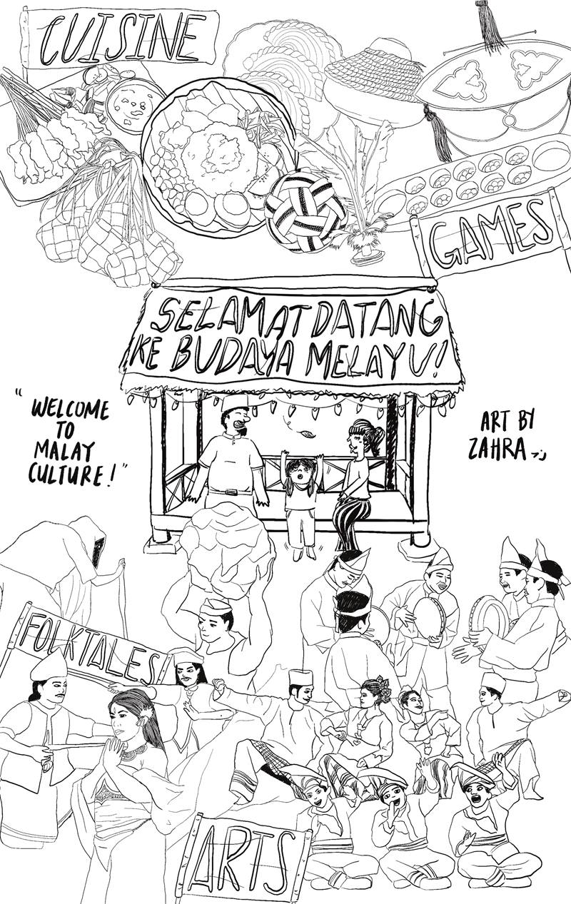 “Selamat Datang to Budaya Melayu” - “Welcome To Malay Culture” - “Art by Zahra”